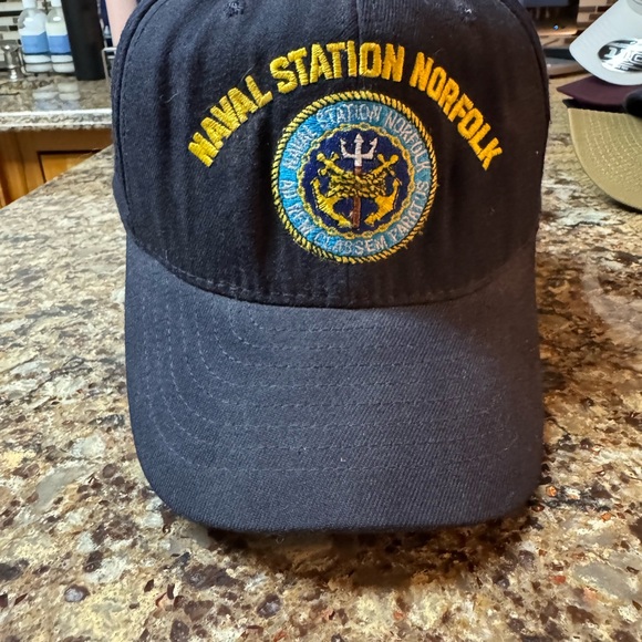 Naval Station Norfolk Embroidered Ball Cap - Picture 2 of 9